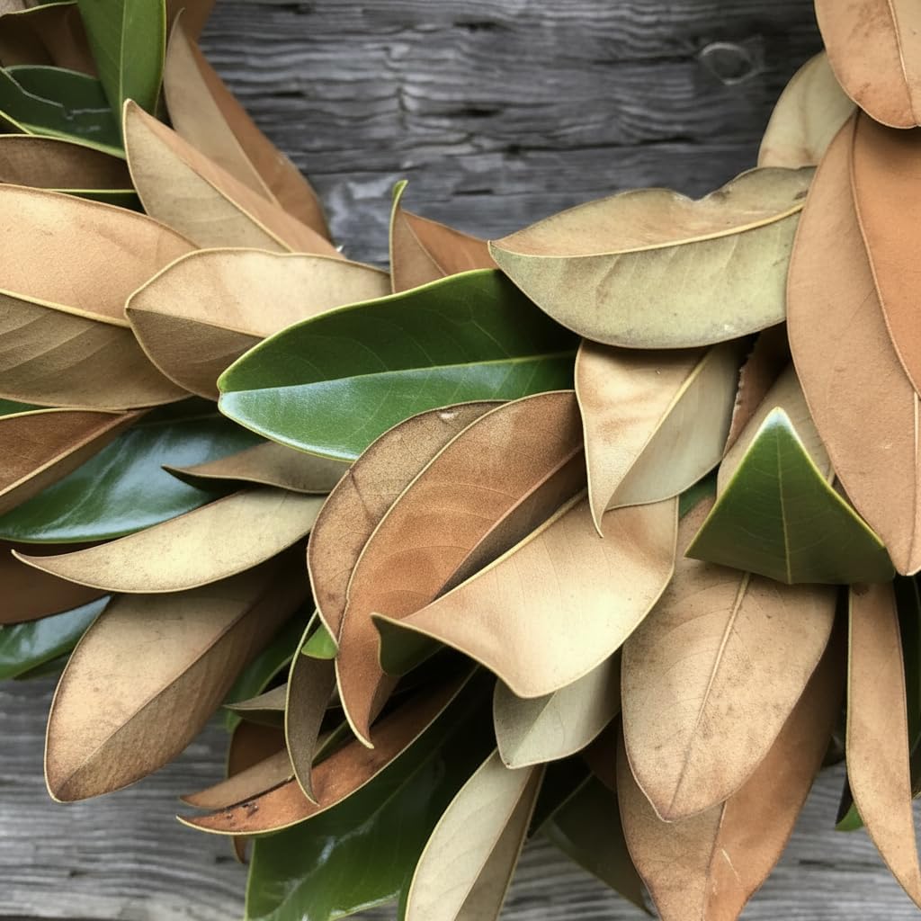 Live Magnolia Wreath Fresh Leaves 24" [Overnight Shipping from California] for Front Door Natural Wreath for Indoor Outdoor Farmhouse Festival Home Decor Events Wedding