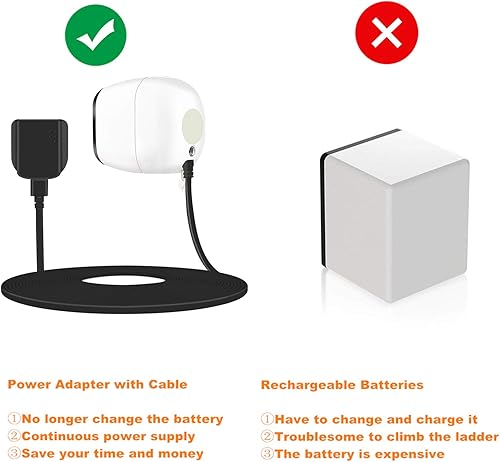 Miniatura 5 de Cable de alimentación de exterior resistente a la intemperie de 40 pies para Arlo Pro y Arlo Pro 2, con adaptador de corriente de carga rápida 3.0