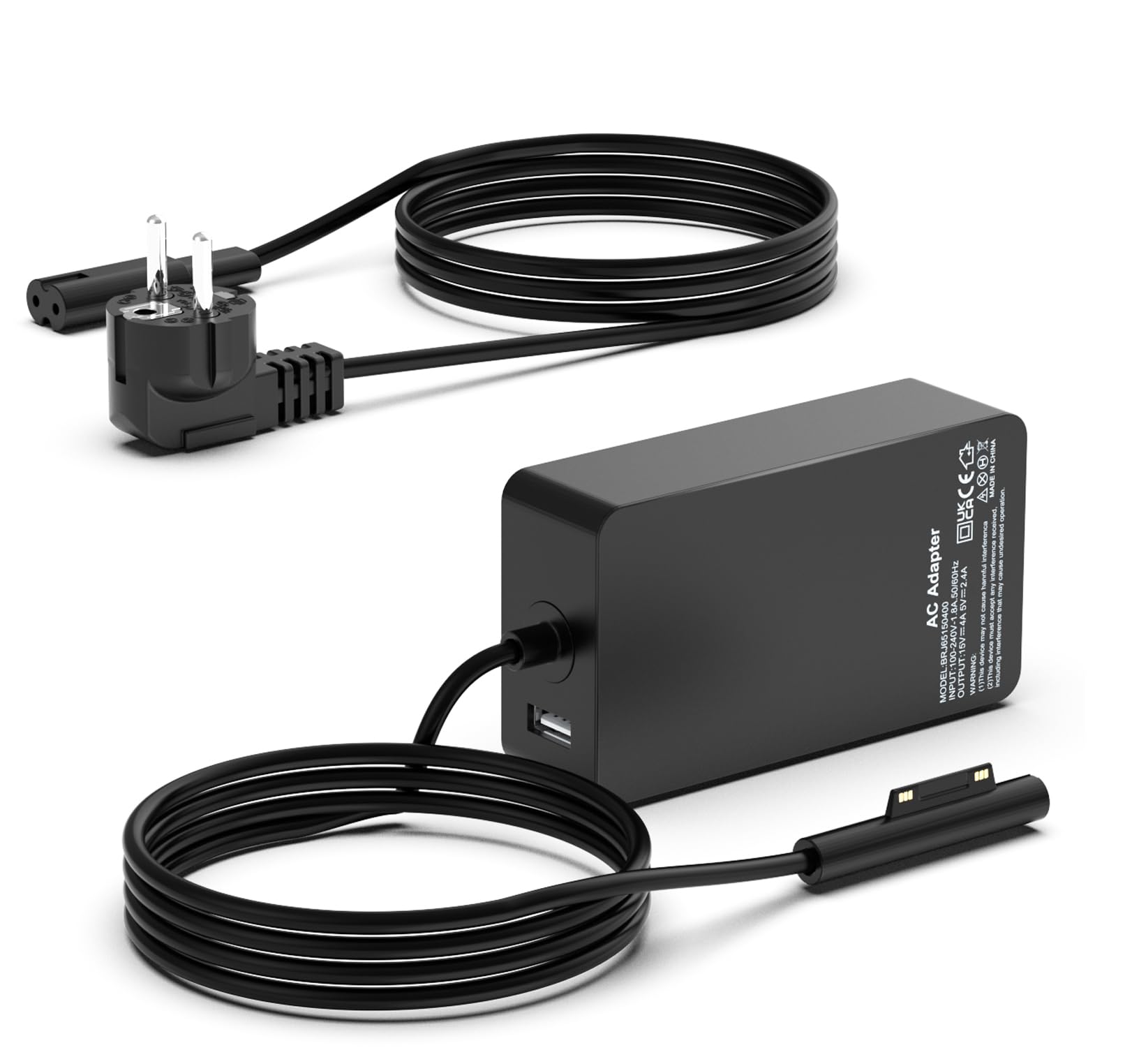 BIUBOTY 65W 44W Surface Pro 8/7/6/5/4/3/X Şarj Kablosu, Microsoft