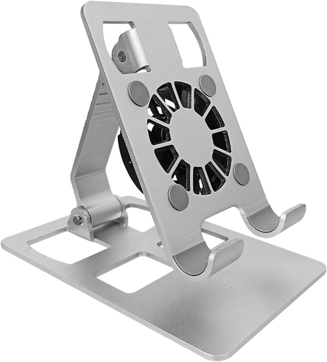 Portable Desktop Cellphone Tablet Stand with Cooling Fan Adjustable Foldable Phone Holder Tablet Bracket