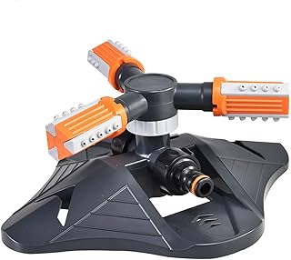 Aspersor de Gramado Rotativo, Irrigação Rotativa de 360 graus, Tamanho Compacto Resistente Ao Desgaste, Cobrindo Grandes áreas, Gramado, Jardim, árvores, Terras Agrícolas, etc.