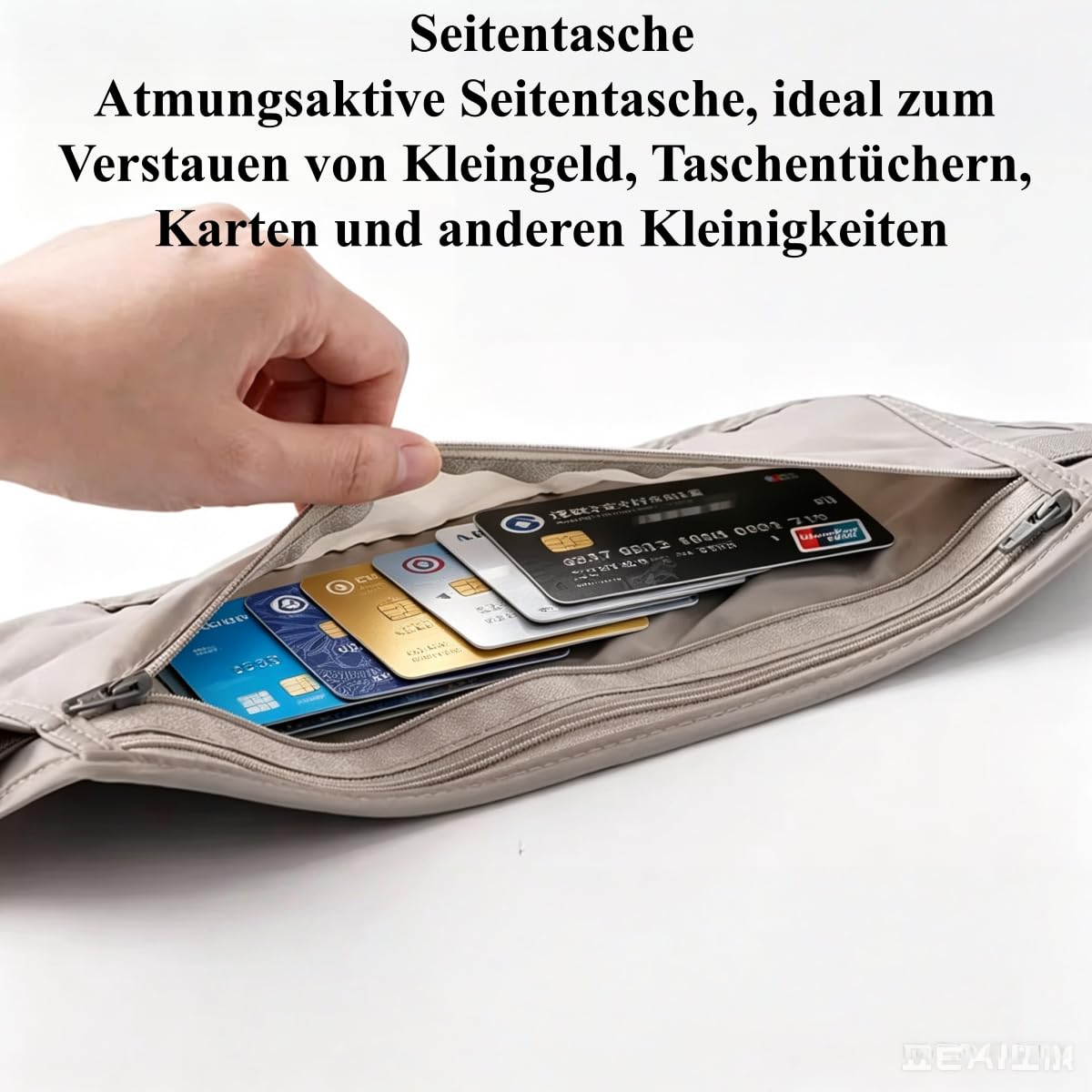 Titel: Yuziwi Geldgürtel Reisegürtel Diebstahlschutz Unsichtbare Bauchtasche Wasserdicht Nylon für Reisepass Kreditkarten Bargeld Damen Herren (6er Set Schwarz/Grau/Khaki)