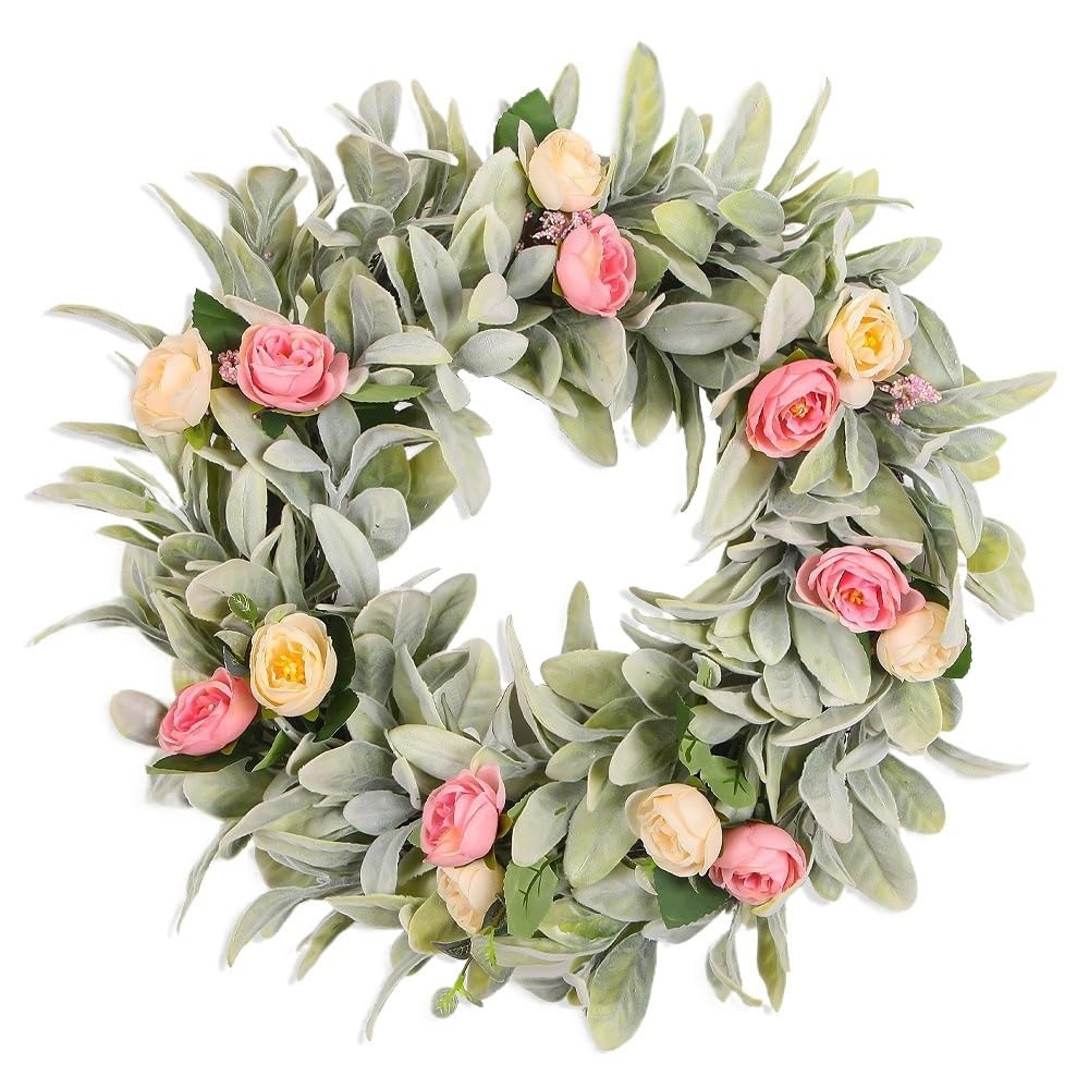 Couronne de printemps pour porte entrée fleurie qui accueille vos invités avec élégance