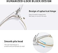 Vista 70 de Lentes Aomaste con bloqueo de luz azul, retro, con semi montura, UV400, lentes transparentes para computadora, unisex