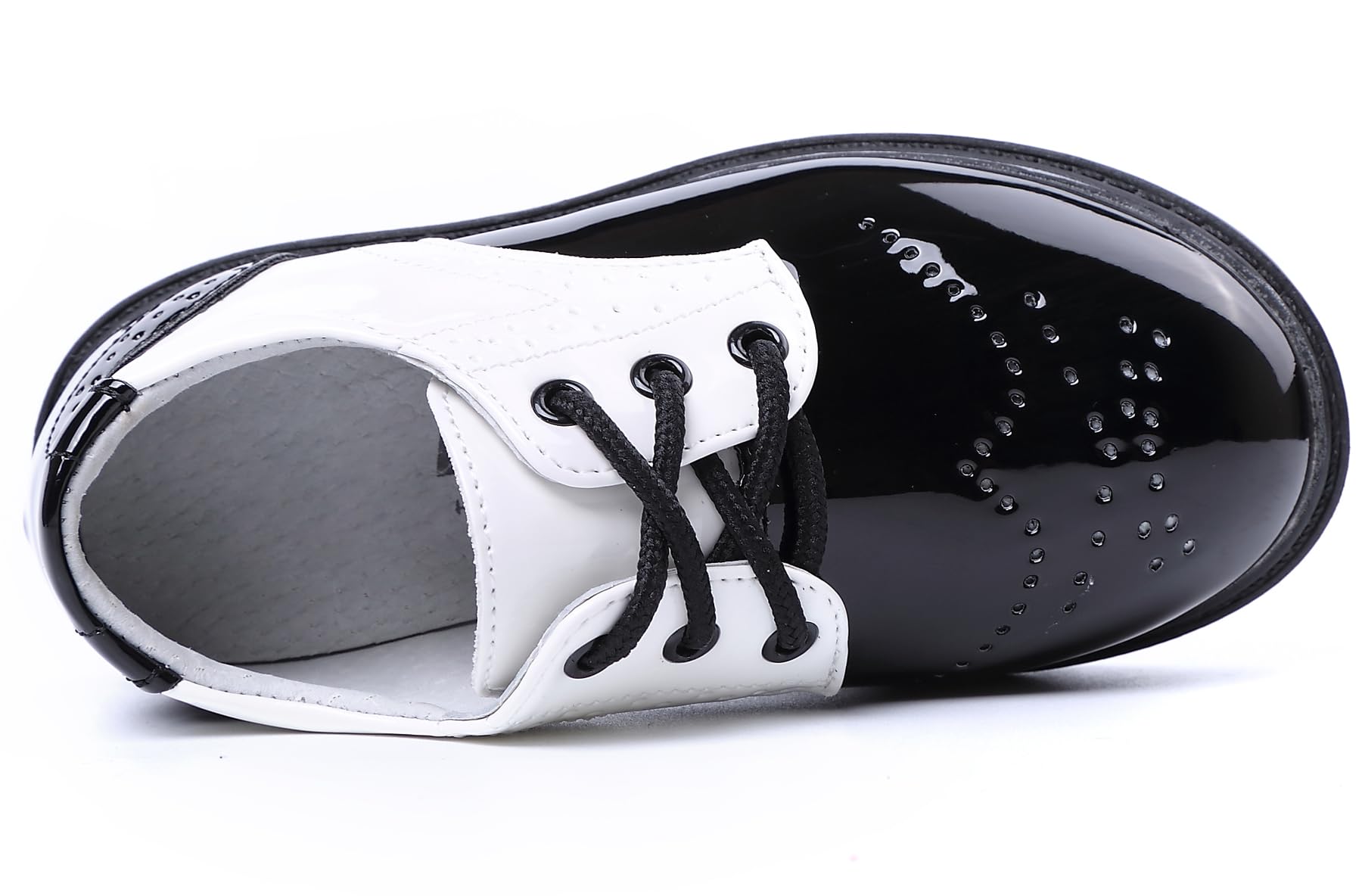 PPXID Garçon Fille Mixte Enfant Ecole Cuir Oxford Chaussures de Ville à Lacets pour Mariage Costume