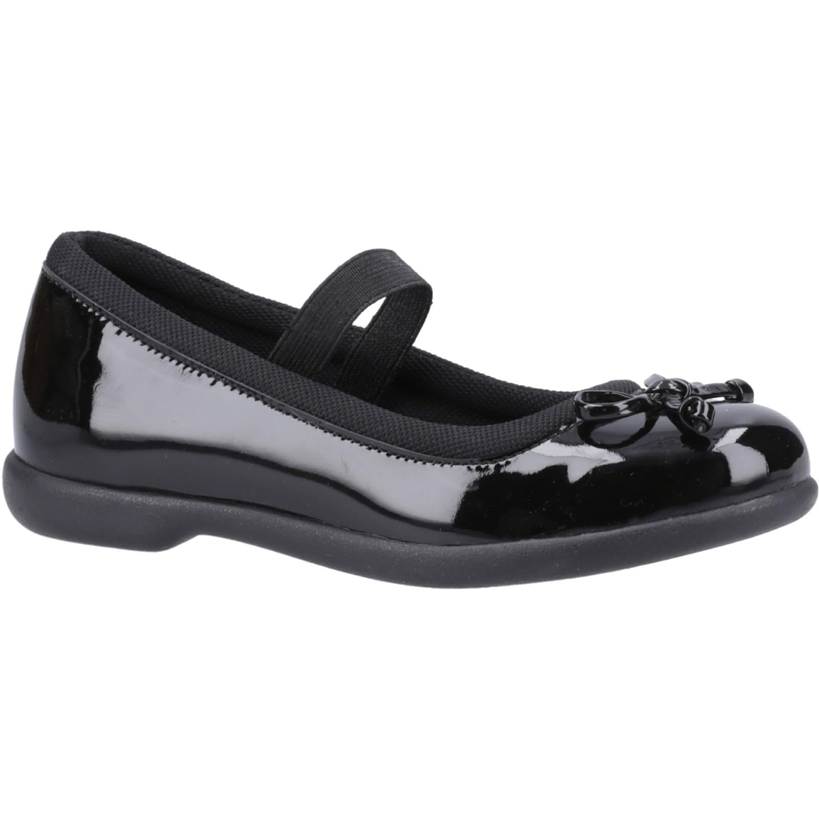 Hush Puppies Girls Black Betty Patent  Shoe in Size C10, Sports Direct