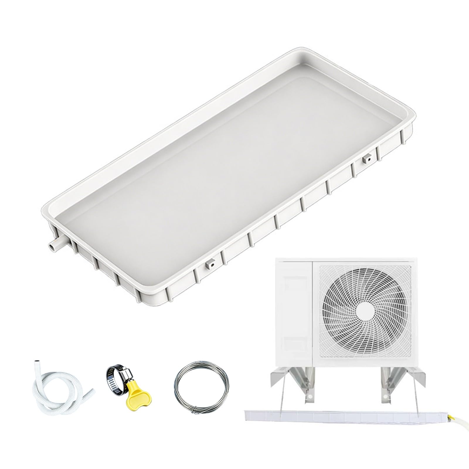 YFAURNDE Air Conditioner Drip Pan, Stainless Steel Drip Tray for Air Conditioners, Includes a Drain Hose; Suitable for Window Type Air Conditioner Outdoor Units.(3m,91.5 * 45cm/36 * 17.7in)