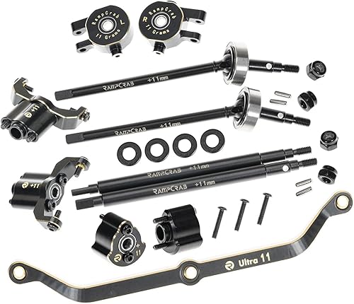 RampCrab Piezas de actualización de ensanchamiento del eje para TRX4M, 0.197 in más anchas en cada lado (delantero y trasero), piezas de