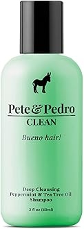 Pete & PedroCLEAN Shampoo - Deep Cleansing Tea Tree Oil And Peppermint Daily Cleaning Haircare Shampoo For Men & Women | Helps With Dandruff & Greasy Hair | As Seen on Shark Tank, 2.0 oz.