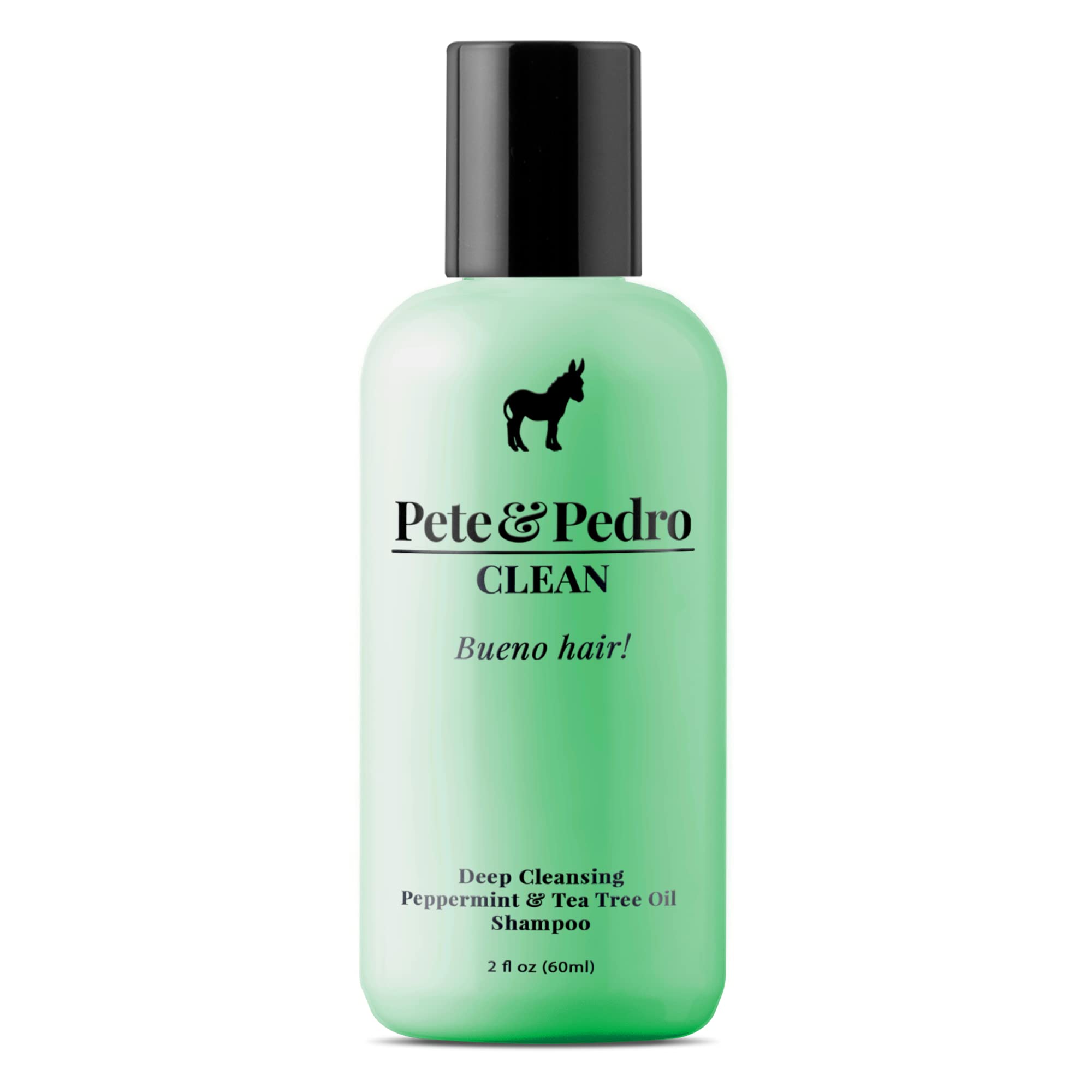 Pete & PedroCLEAN Shampoo - Deep Cleansing Tea Tree Oil And Peppermint Daily Cleaning Haircare Shampoo For Men & Women | Helps With Dandruff & Greasy Hair | As Seen on Shark Tank, 2.0 oz.