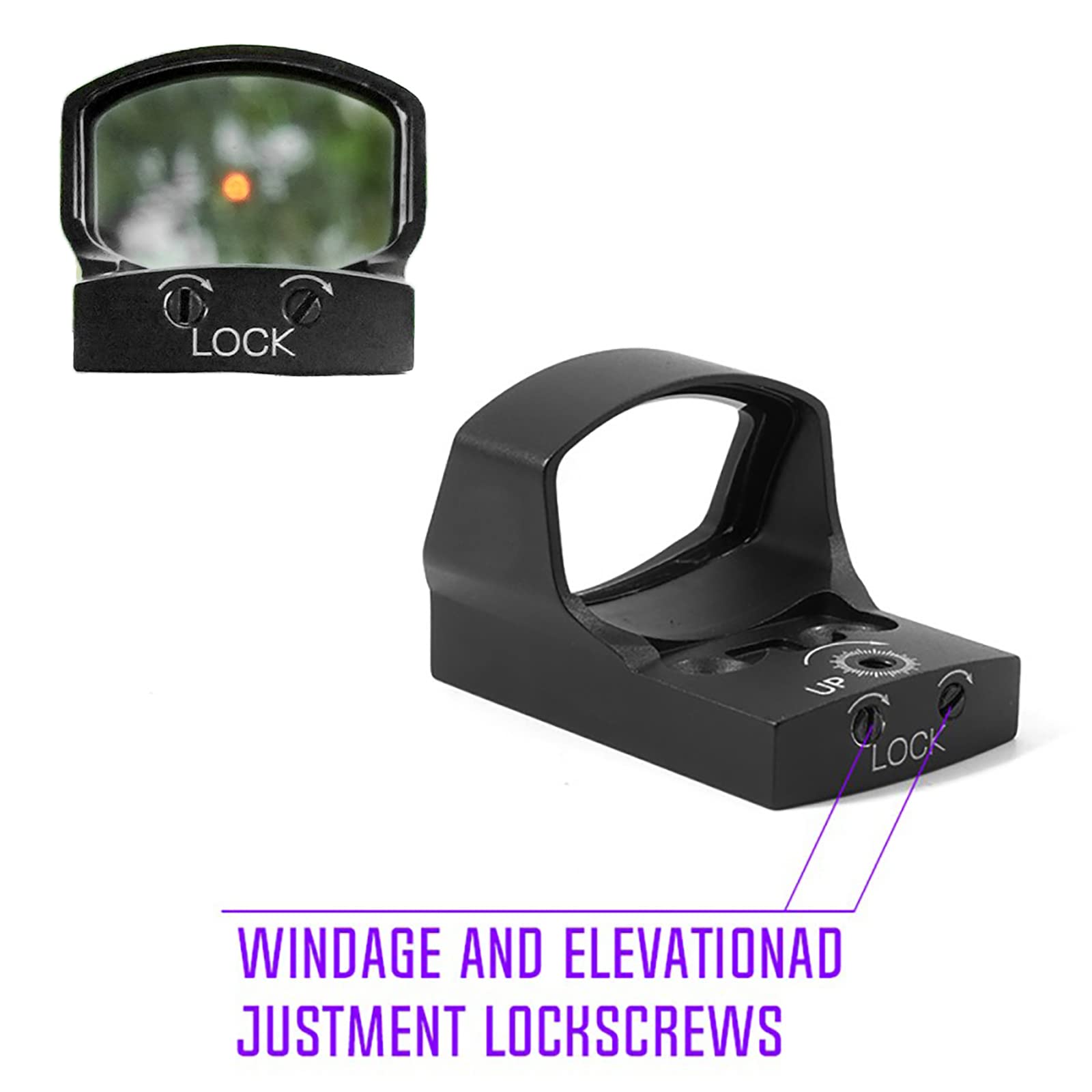 Objetivo táctico de 3,5 Moa Red Dot con Montaje Picatinib de 20 mm, Montaje Glock y Montaje Sig.