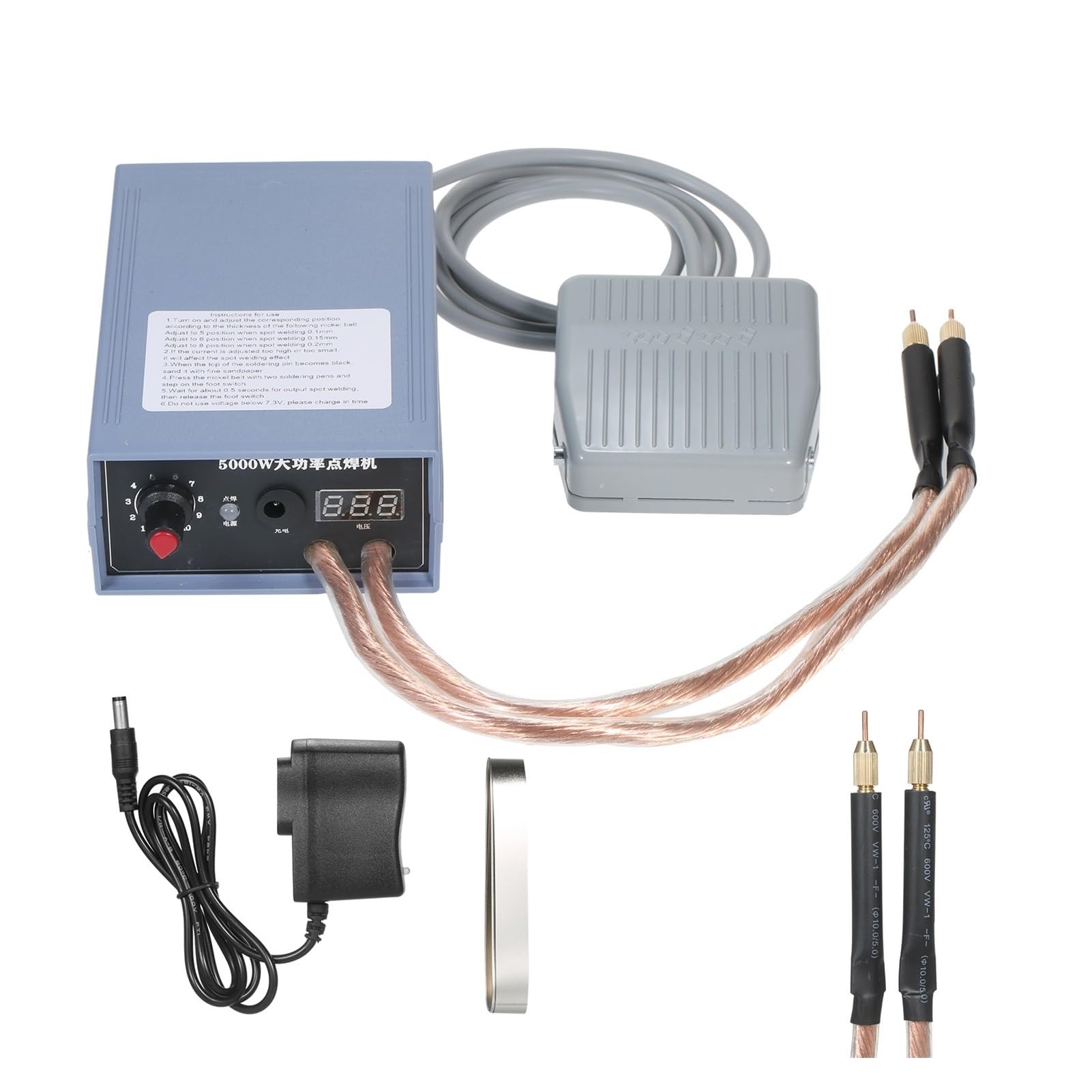 Spot Welder 5000W High Power Handheld Welding Machine Portable 0-800A Current Adjustable Welders for Battery The Weld is Strong