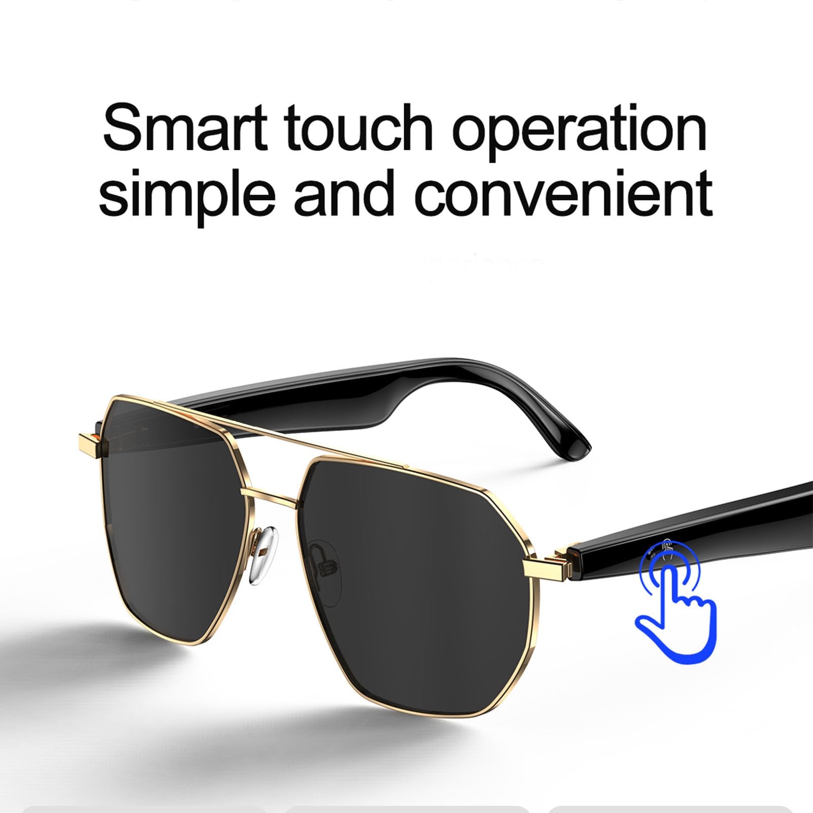 AI Translator Smart Glasses, Bluetooth Translation Sun Occhiali da Sole con Funzione di Chat Video per 163 Lingue, Riproduzione Musicale di Supporto, Cancellazione del Rumore