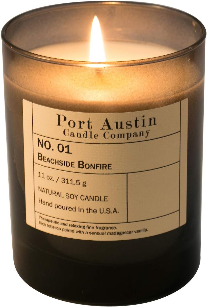 Beachside Bonfire (Tobacco & Vanilla) Scented Jar Candle :: 11 Oz., Soy Wax