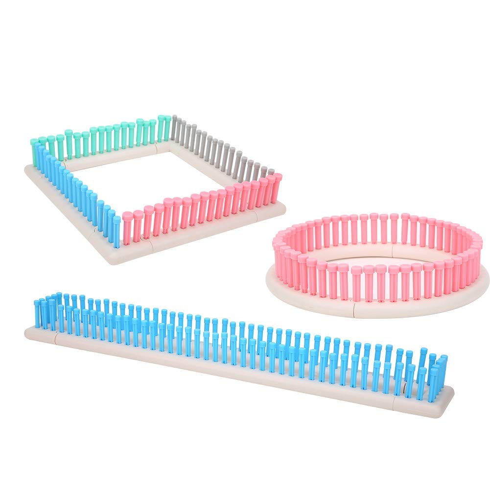 Crafts Knit Weave Kit, Knitting Board Weave Kit Multifunktionales Craft Yarn Crafts Knit and Weave Kit Mini Knitting Plastic Scarf Weaving Kit