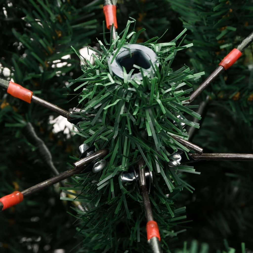 Árbol de Navidad artificial plegable con soporte, altura de 150 cm, puntas de polietileno natural, fácil montaje, soporte de metal resistente, para uso interior y exterior
