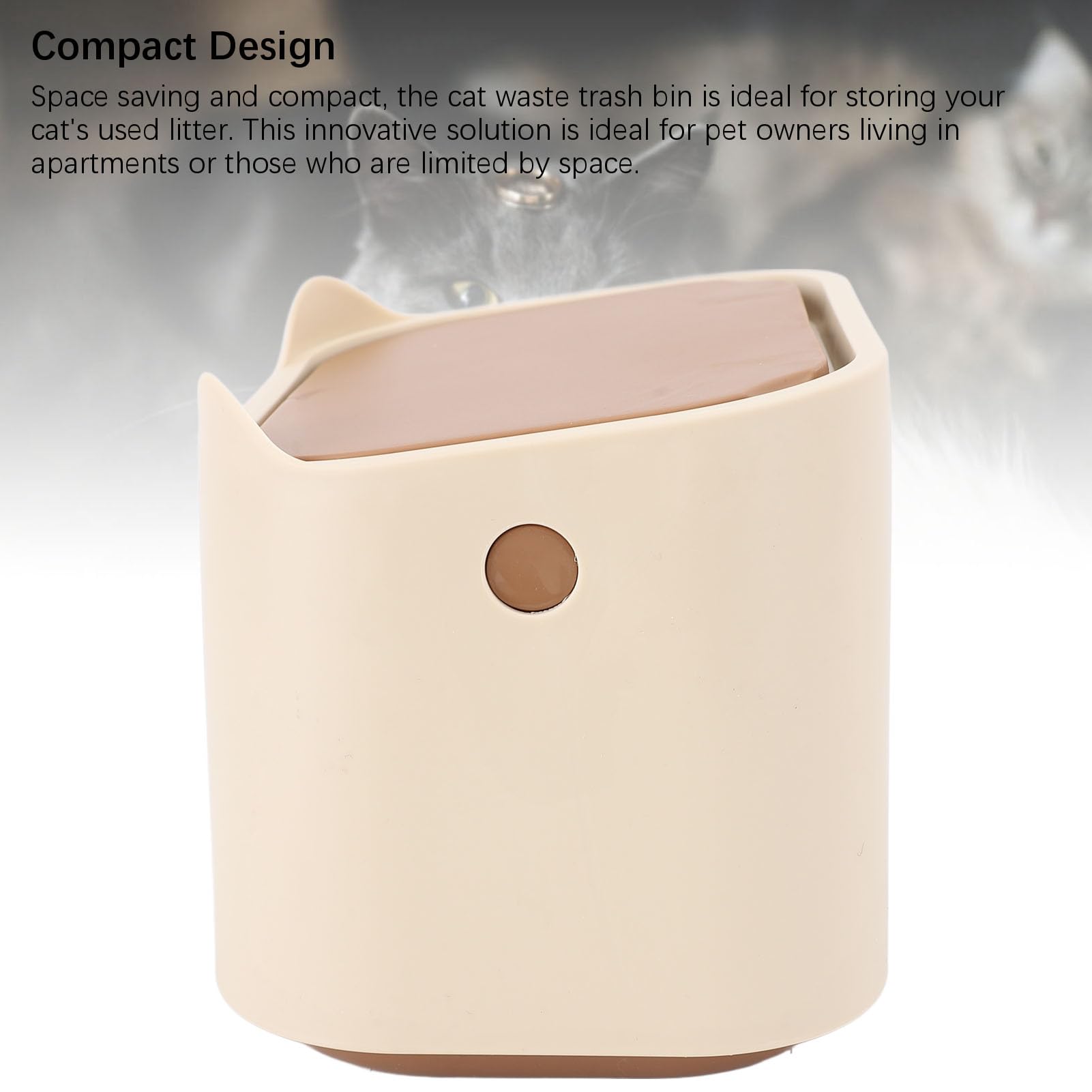 Fockety Cat Trash Cat, Cathop TOB de Tapa de Tipo de Prensa, Diseño de Basura de Caca de Gato Compacto de Diseño Encerrado, Caja de Arenaa para Gatos para el Hogar