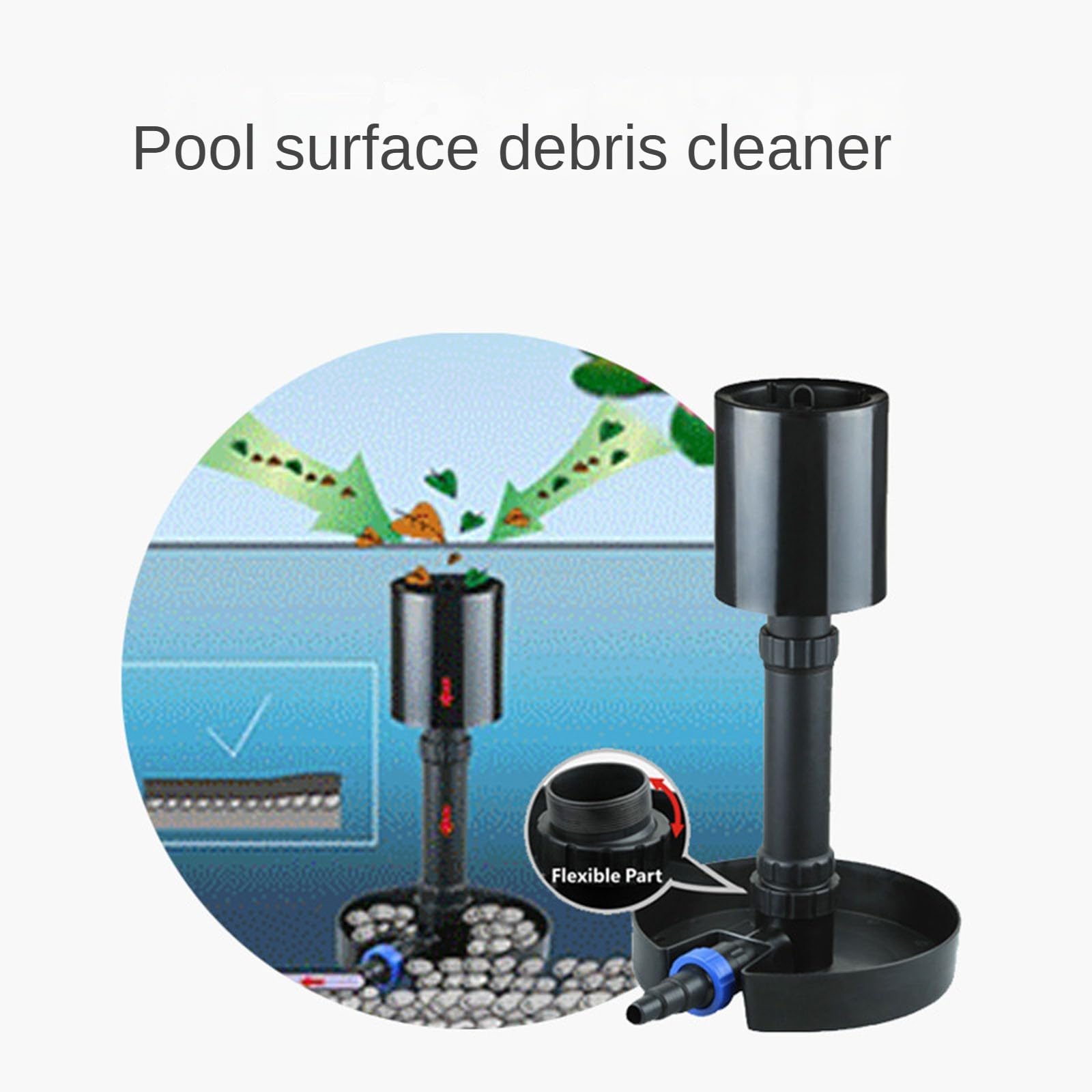 Skimmer per laghetto con membrana telescopica per rimozione olio, altezza regolabile per filtrazione superficiale in stagni e laghi di carpe koi