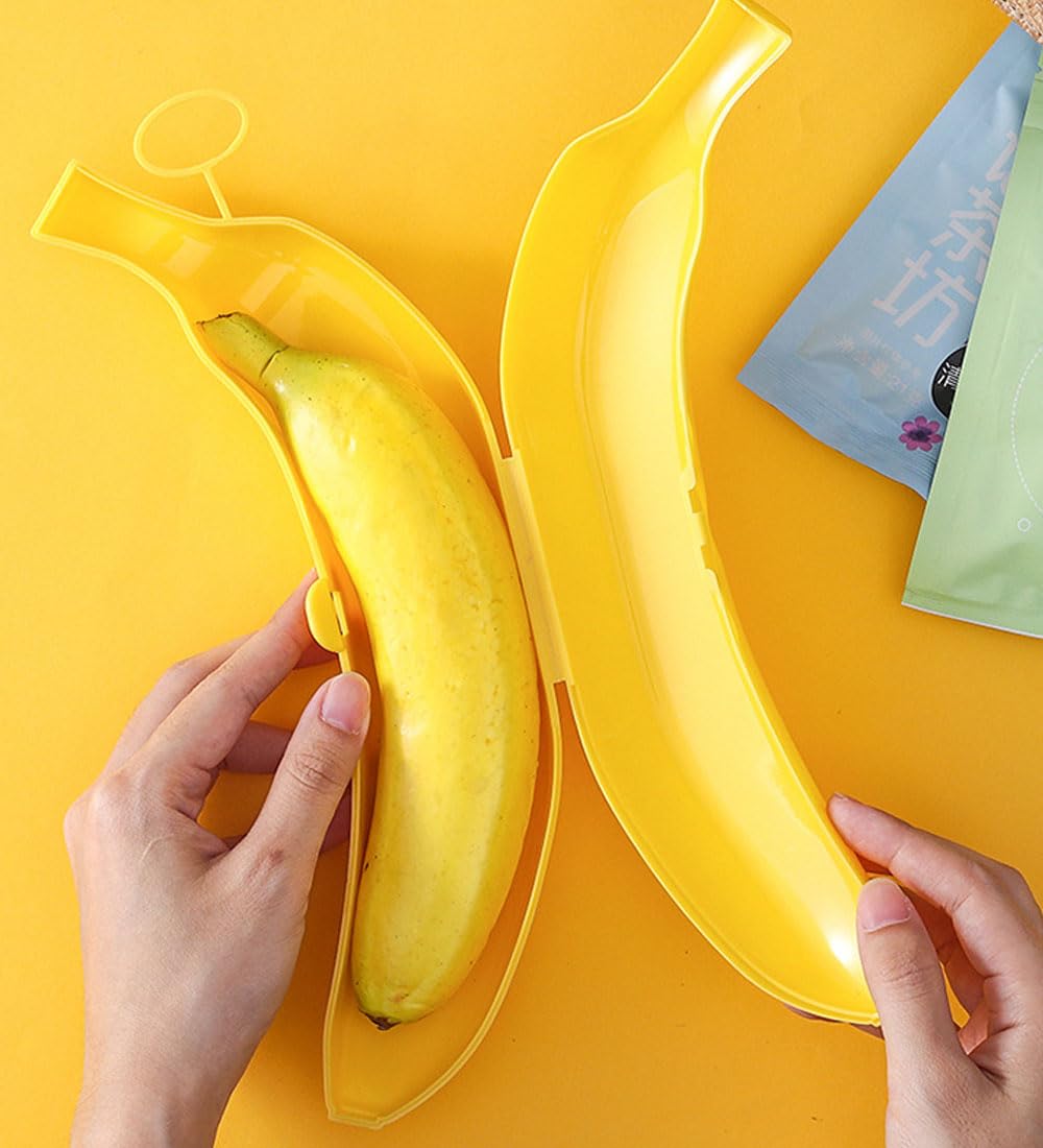 バナナ型食品保存容器 イエロー Amazon｜plastific再利用可能野菜収納ボックス レモンキーパー
