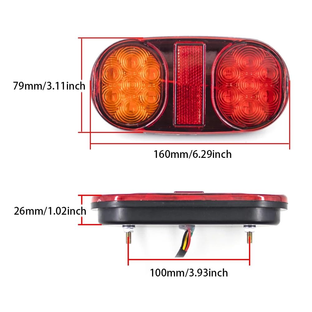 Luces traseras LED impermeables 2 uds. par de remolque barco 12V 24V piezas para camión furgonetas ATV caravanas iluminación coche(24V)