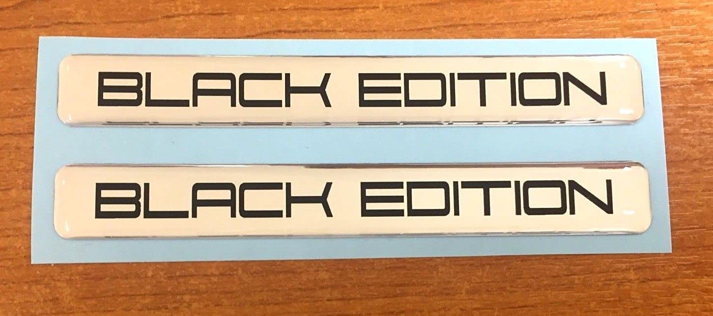 Gelz Black,Chrome 2 X Black Edition Domed Stickers/Decals - Black On Chrome 106Mm
