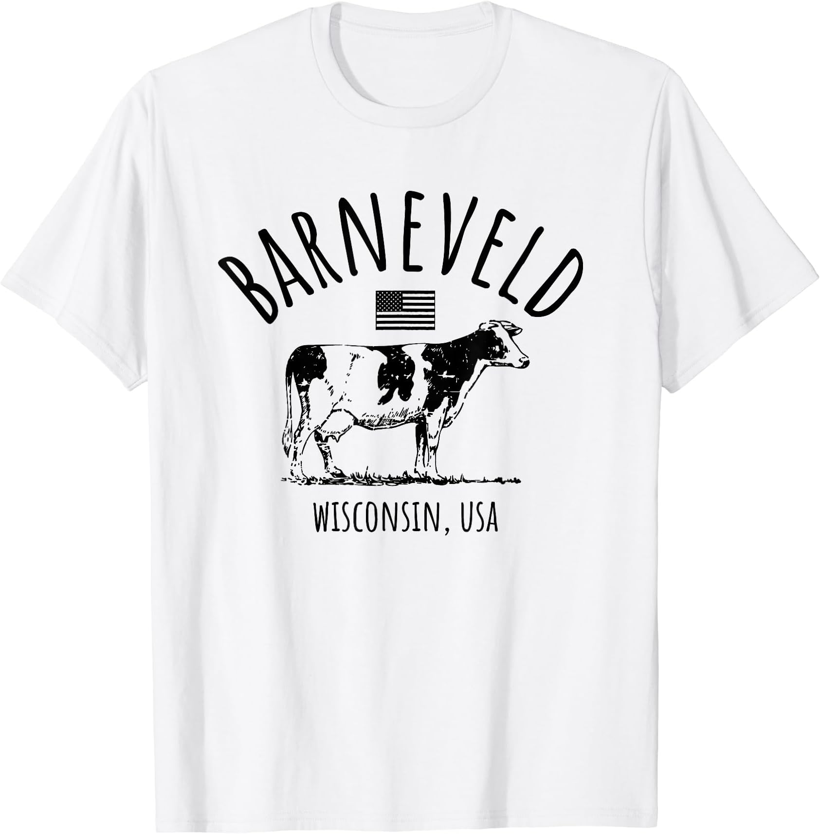 Barneveld Wisconsin USA Retro Cow Vintage Style Design T-Shirt
