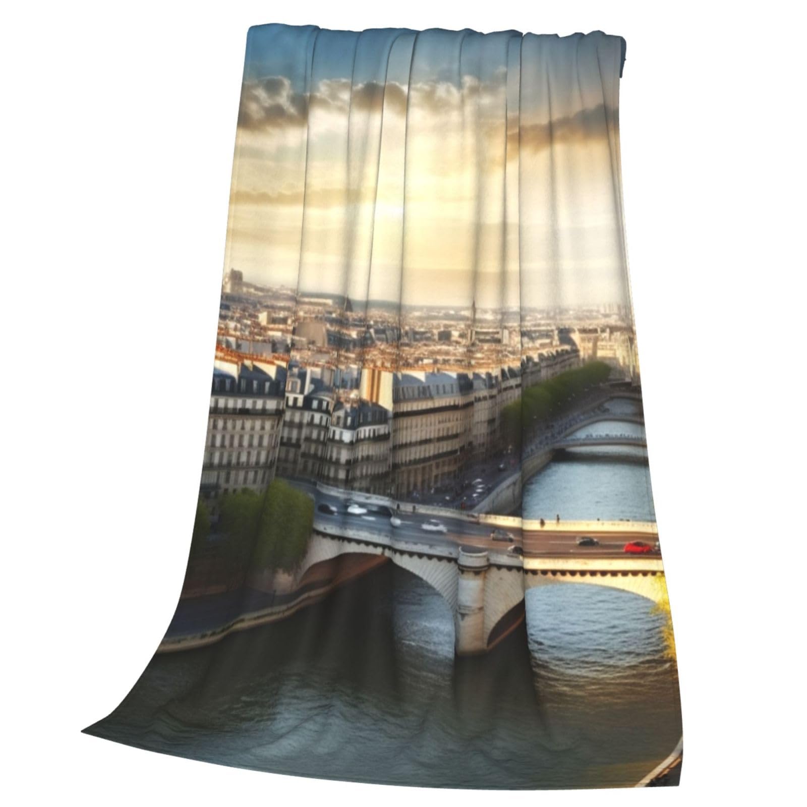 Couverture pour canapé anti-frissons : le plaid flanelle Paris chaud et léger