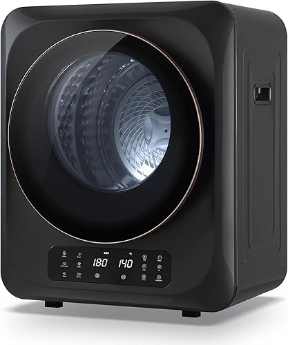 Auertech Secadora de ropa portátil, secador de ropa compacto de 850 W, secadora eléctrica de carga frontal de 1.5 pies cúbicos con pantalla LCD de