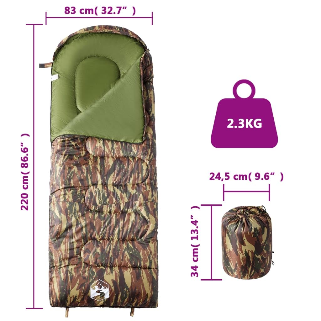 Schlafsack für Erwachsene Camping 3-4 Jahreszeiten wasserdicht atmungsaktiv Leichtgewicht mit Reißverschluss für Wandern Trekking Outdoor Reisen