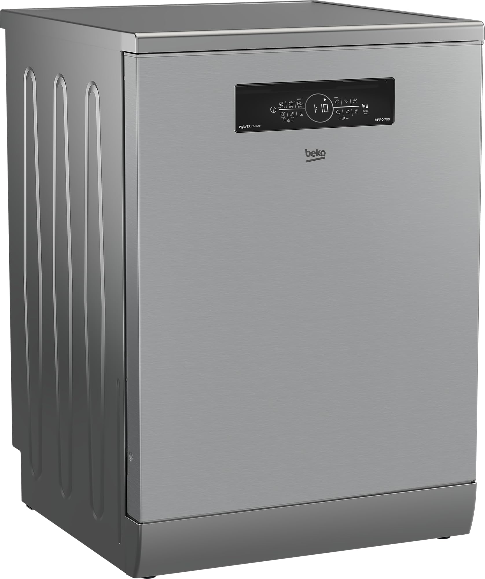 Beko BDFN36462XP freistehender Geschirrspüler 60 cm, unterbaufähig, verschiebbarer Besteckkorb, PowerIntense, SensorAdapt, HomeWhiz,14 Maßgedecke, Edelstahl