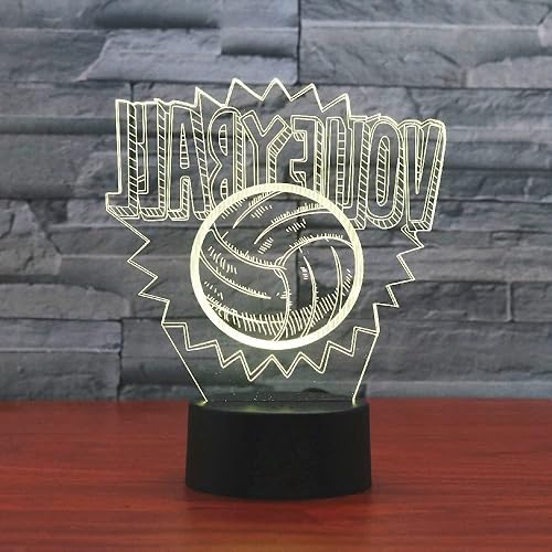 Miniatura 2 de Luz nocturna para niños, lámpara LED de voleibol 3D con control remoto, 16 colores cambiantes, regalo de cumpleaños de Navidad para niño