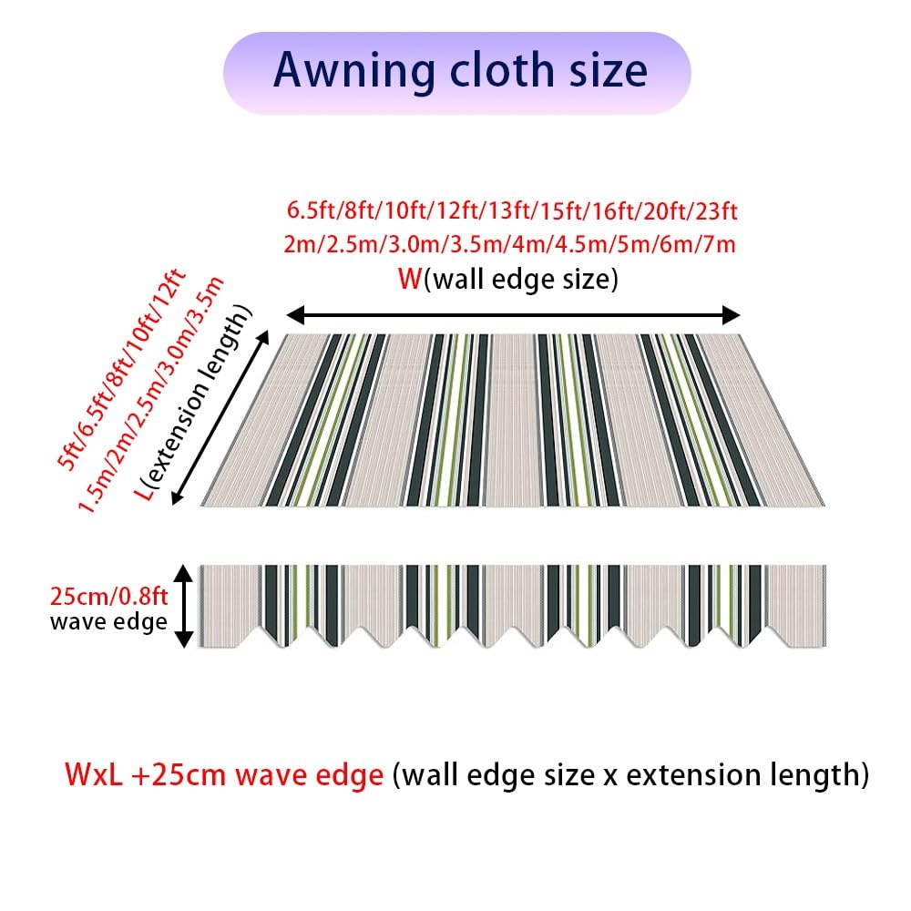 Ausziehbarer Sonnenschutz, Ersatz-Leinwand, 4 m, Terrassenüberdachung, Stoff, obere Abdeckung, Polyester, Schattenstoff (rot, 6,1 x 3,6 m) für Outdoor-Regenschirm, Pavillon, Pergola