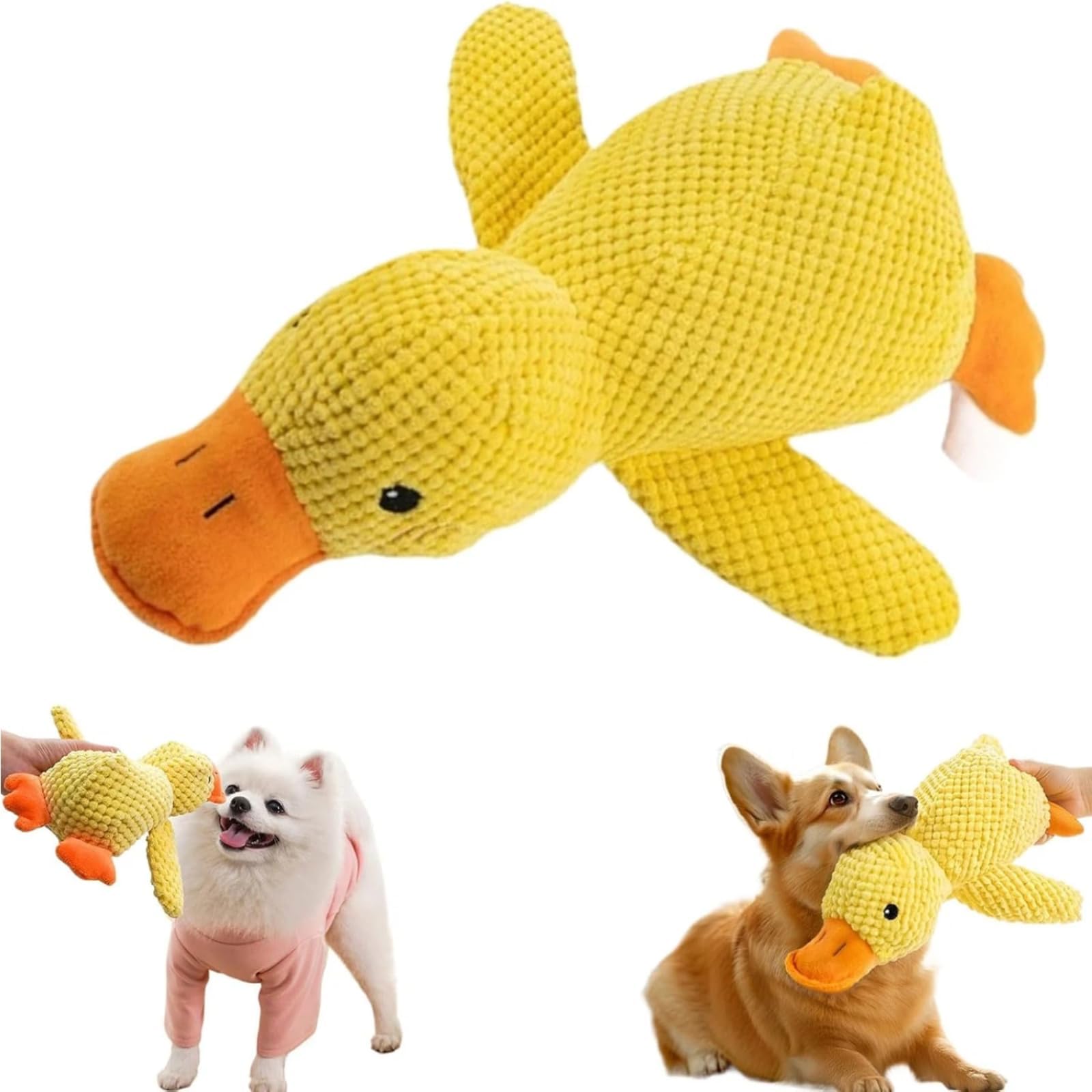 Squeeze Squeaky Duck peluche giocattolo per cani di piccola e media taglia