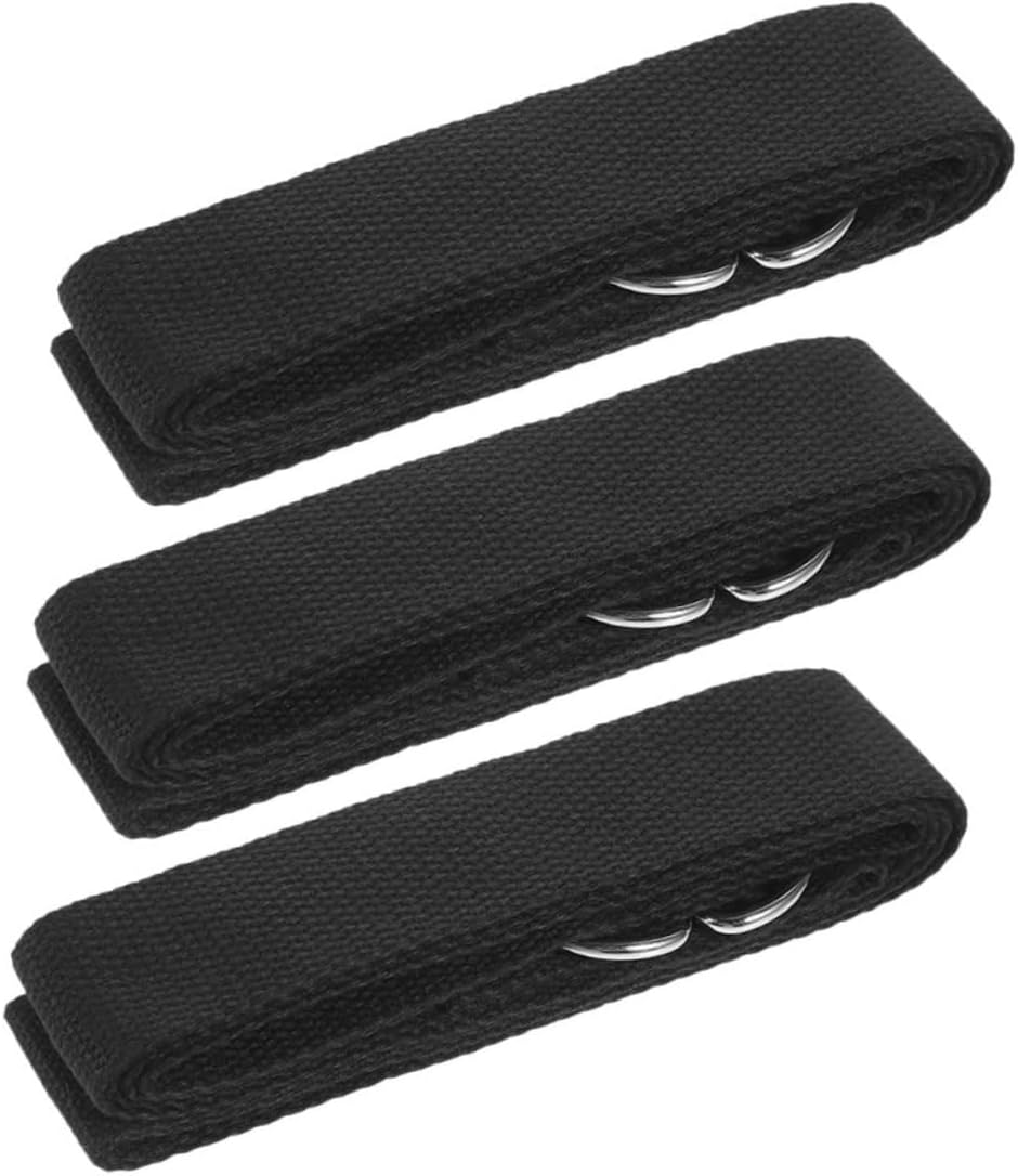 Toyvian 3pcs Adjustable Non Elastic Yoga Straps with Ring Buckle Durable Exercise Equipment for Home Gym Use for Injury Prevention Stretching Workouts