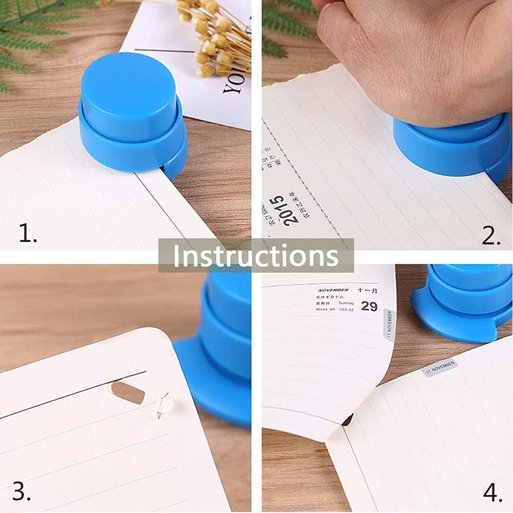 4 Agrafeuses Sans Agrafe - Mini Agrafeuse Portable, Pour Bureau, École, Maison - 7