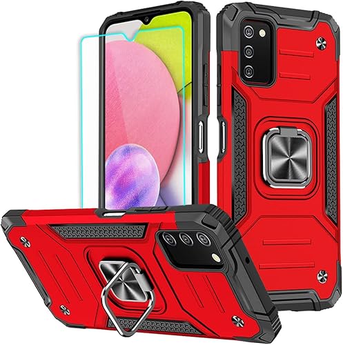 HNHYGETE Funda para Samsung Galaxy A03s, Samsung A03s, con protector de pantalla HD, soporte giratorio de grado militar de 360 (resistente) a prueba