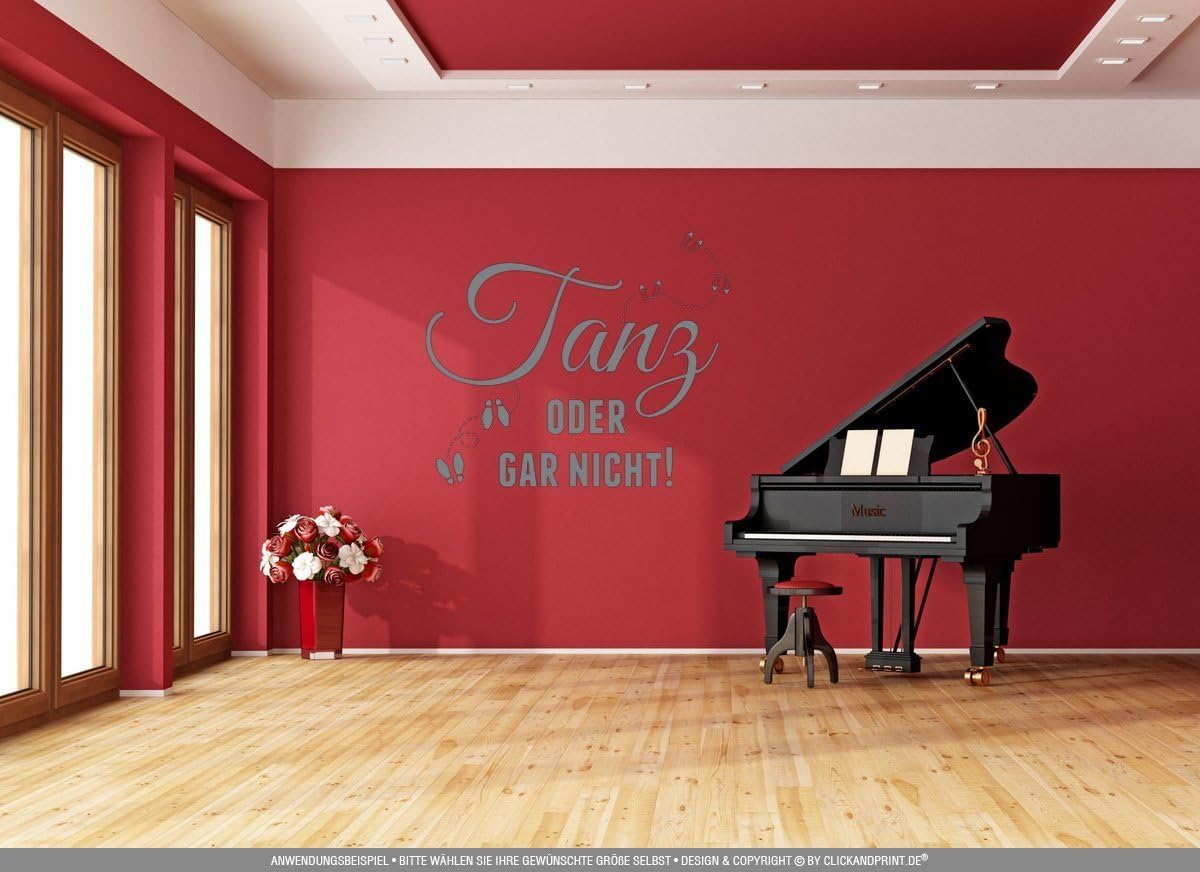 Aufkleber » Tanz oder gar nicht!, 240x33,6cm, Grau • Wandtattoo / Wandaufkleber / Wandsticker / Wanddeko / Vinyl