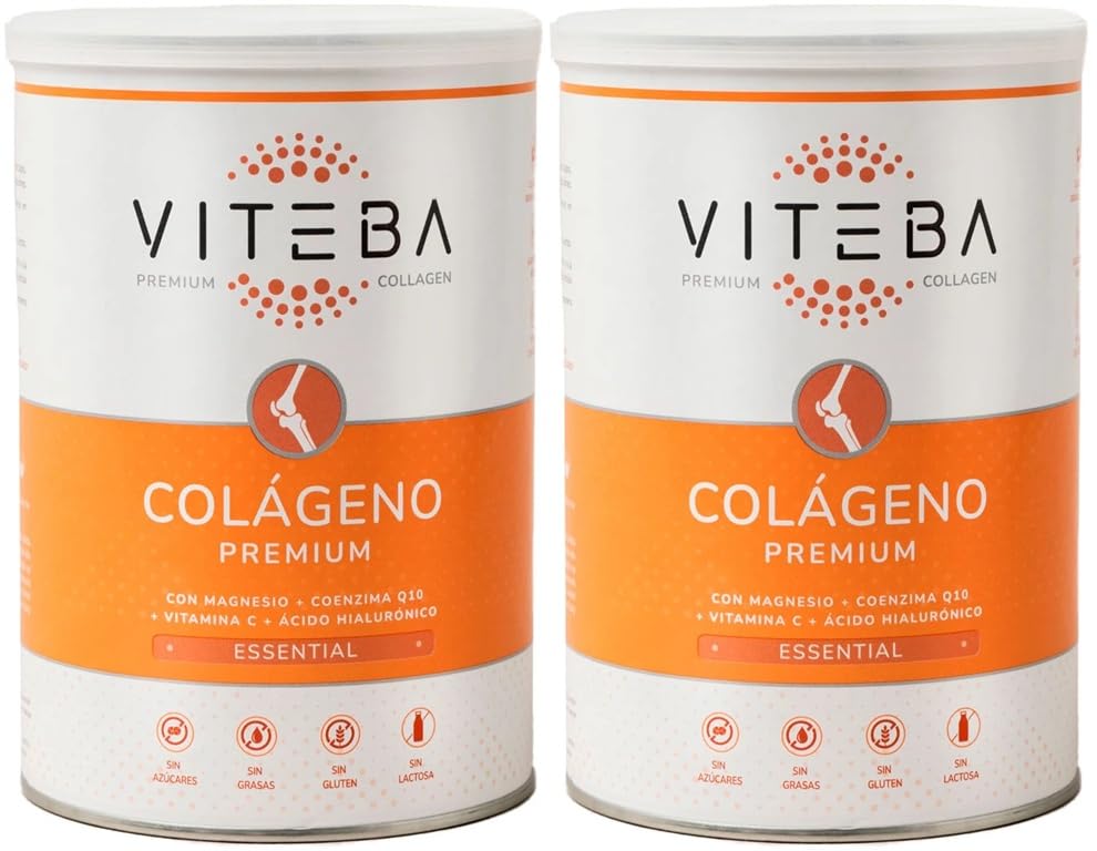 Colágeno Premium Essential Pack 2x330g | Hidrolizado con Magnesio, Coenzima Q10, Vitamina C y Ácido Hialurónico | Salud Integral Articulaciones, Piel y Huesos | Origen Suizo, Sabor Neutro