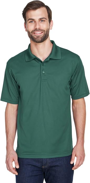 UltraClub Mens Cool & Dry Mesh Pique Polo XL FOREST GREEN