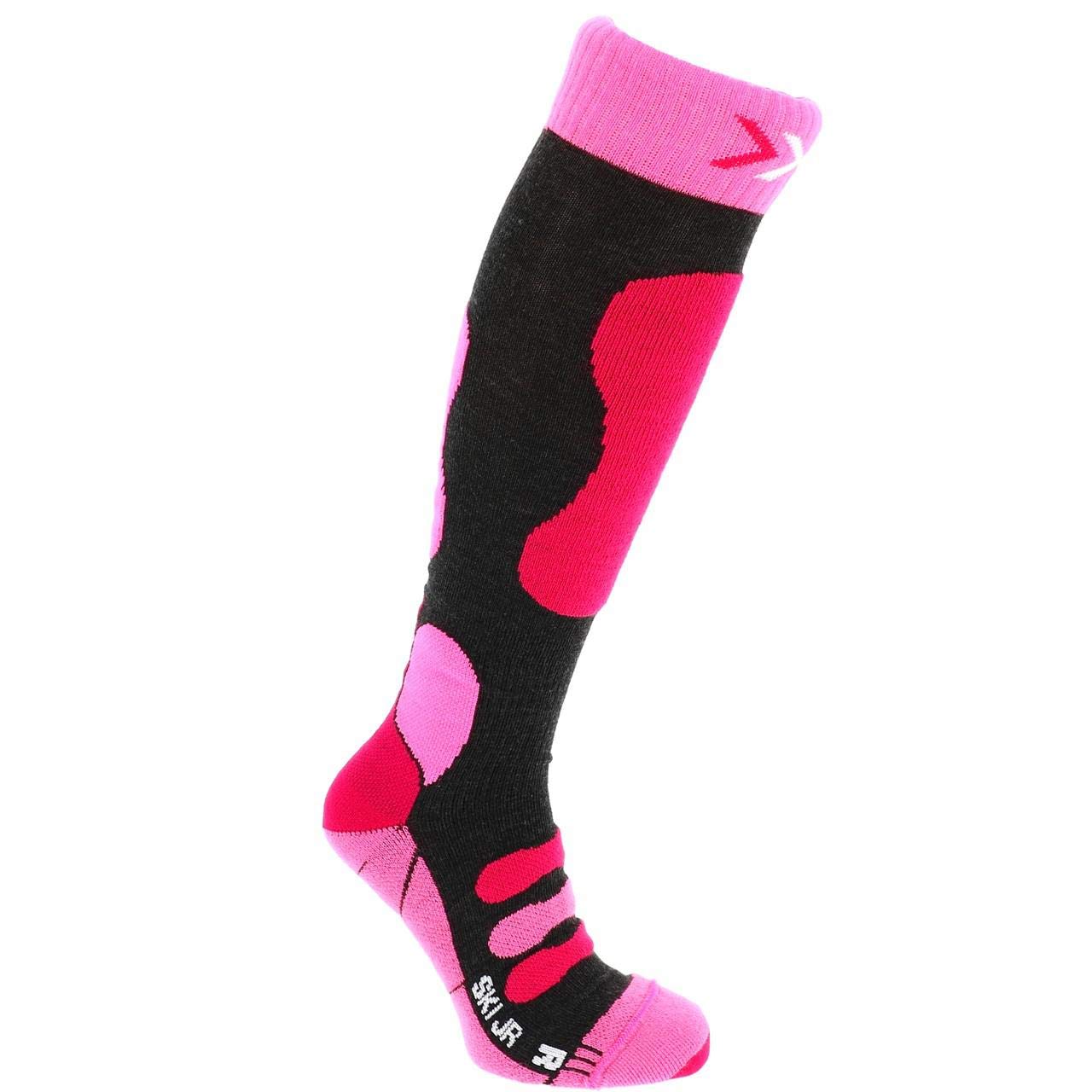 X-Socks Dzieci Ski Jr 4.0 Skarpety Anthracite Melange/Fluo P 33-35
