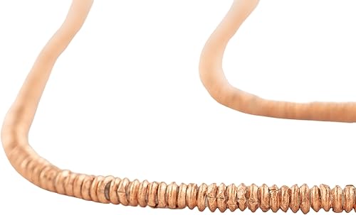 The Bead Chest Cuentas Heishi de cobre  Espaciadores de metal etíope de 0.157 in, hebra completa para hacer joyas, aproximadamente 200 cuentas