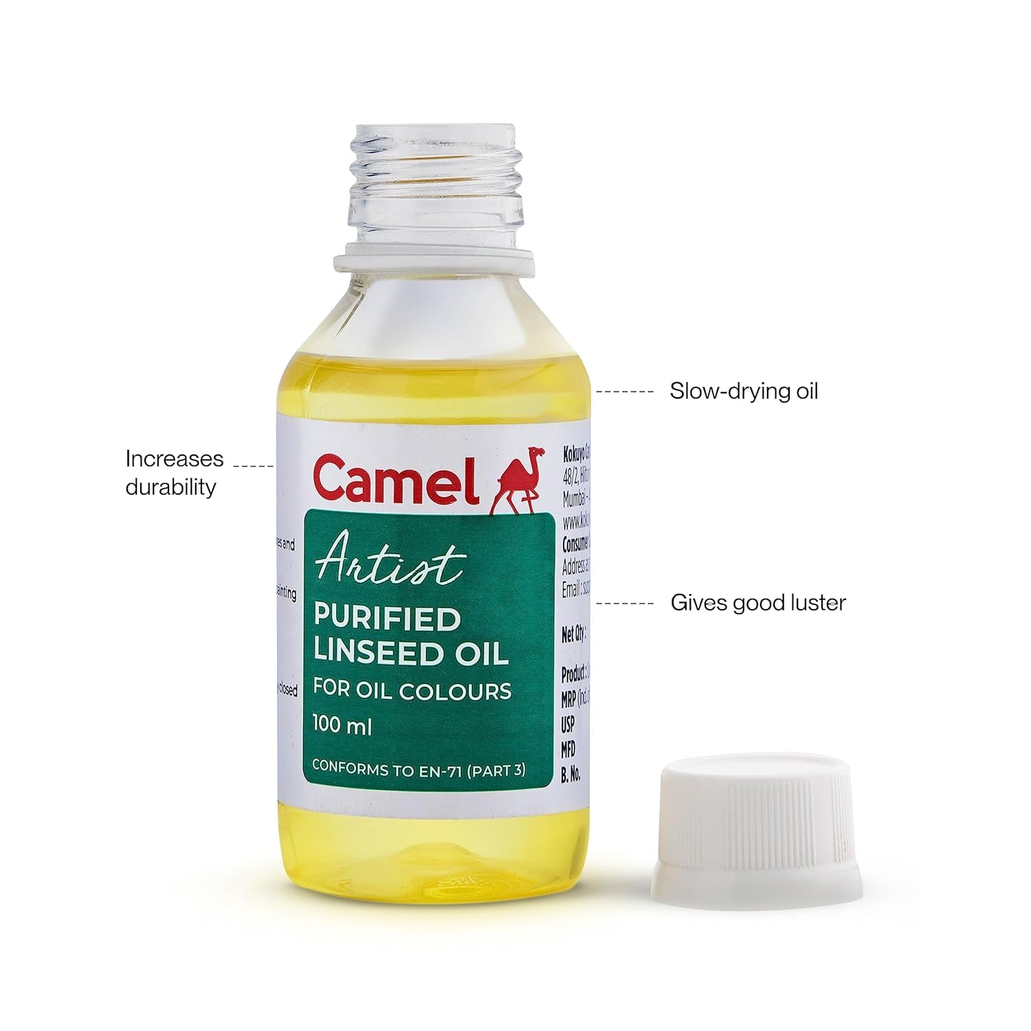Artist-Grade Purified Linseed Oil for Oil Painting β 100 ml 3