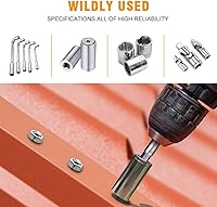 Vista 8 de Juego de extensión de adaptador de enchufe de 3 piezas, vástago hexagonal de 1/4, 3/8, 1/2 pulgada, grado de impacto, convertidor de taladro