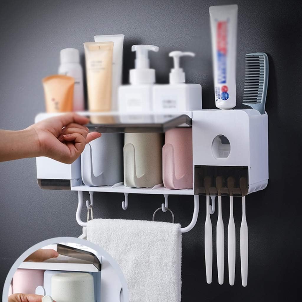 Tooth Cup Holder for Wall Mounted Bathroom Stand, Multi Function Toothbrush Holder Mouthwash Cup Set, for Bathroom