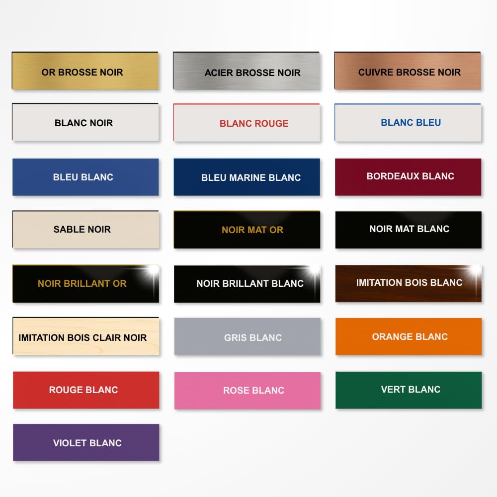 Placa de buzón personalizada, 10 x 2,5 cm, adhesivo de PVC, grabado láser, 22 colores, con o sin patrón (negro mate texto oro)