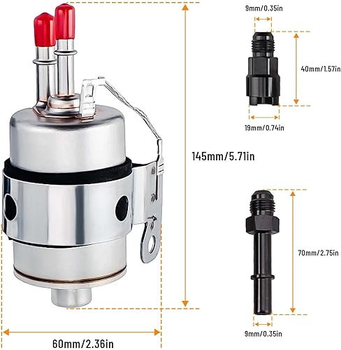 Miniatura 2 de Kit de regulador de filtro de combustible de 58 PSI, filtro de presión de combustible para conversión LS Swap EFI, regulador con salida de entrada