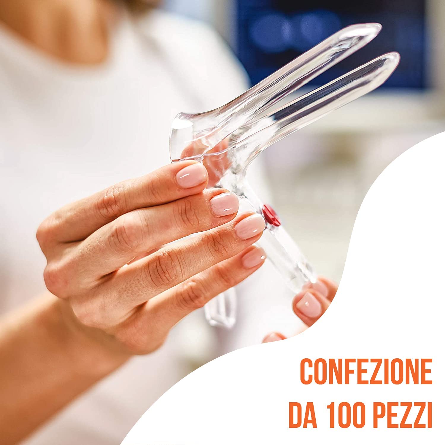 App Life Speculum Ginecologico Vaginale Monouso Sterile - Confezione da 100 Pezzi (Perno Centrale, M)