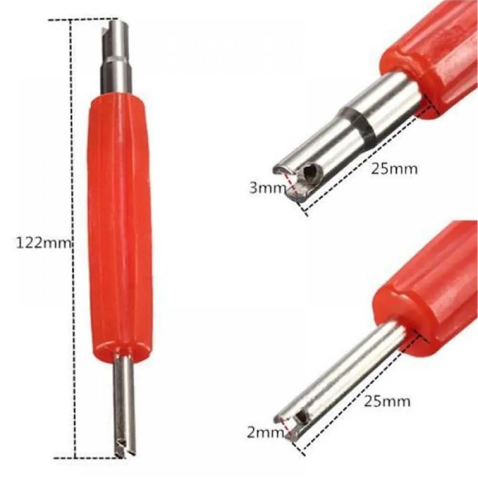 Herramienta de extracción núcleo válvula, 20 piezas, llave doble cabeza for neumáticos, aire acondicionado, camión, motocicleta, reparación e instalación, destornillador mecánico automóviles