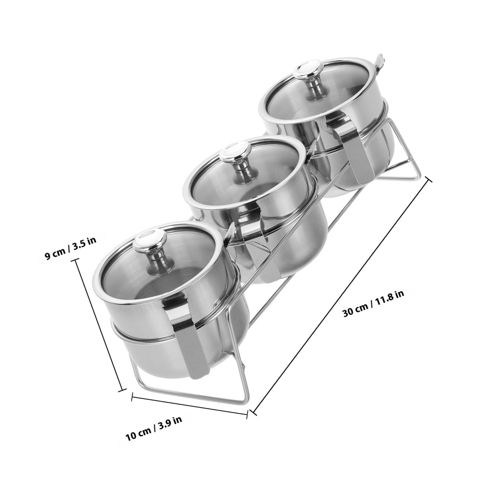 Gewürzgläser Silber Luftdicht Verschließbar mit Griffen und Löffel aus Glas und Edelstahl für Salz Zucker und Gewürze für Küche