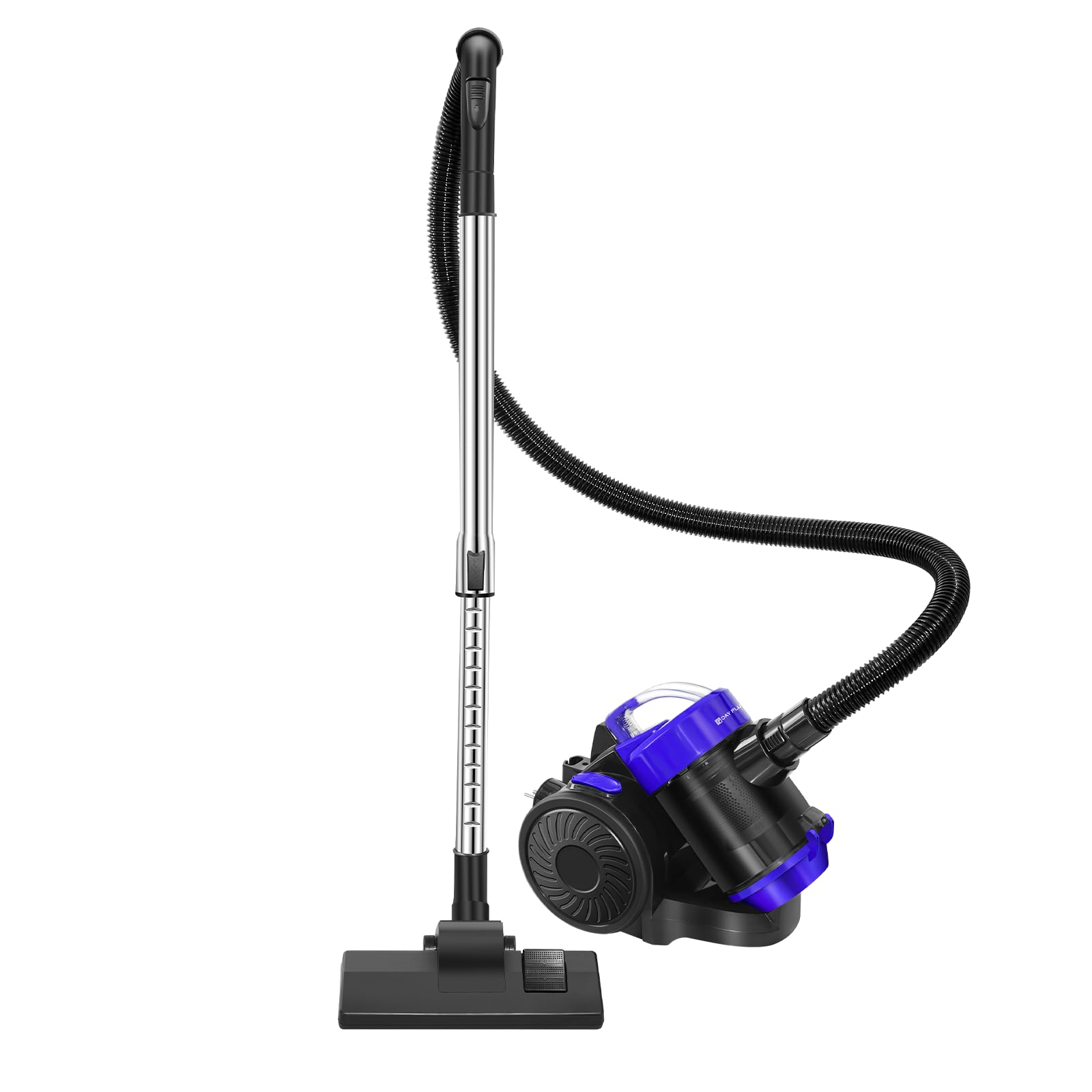 Aspirateur sans sac 1000 W avec forte puissance d'aspiration pour poils d'animaux, aspirateur sans sac, câble automatique et accessoires pour sols, tapis, tissus d'ameublement